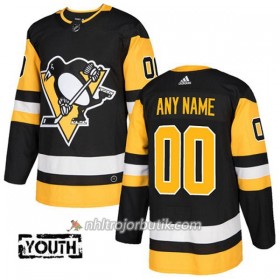 Barn Ishockey Pittsburgh Penguins Tröja med eget tryck Adidas 2017-2018 Svart Authentic